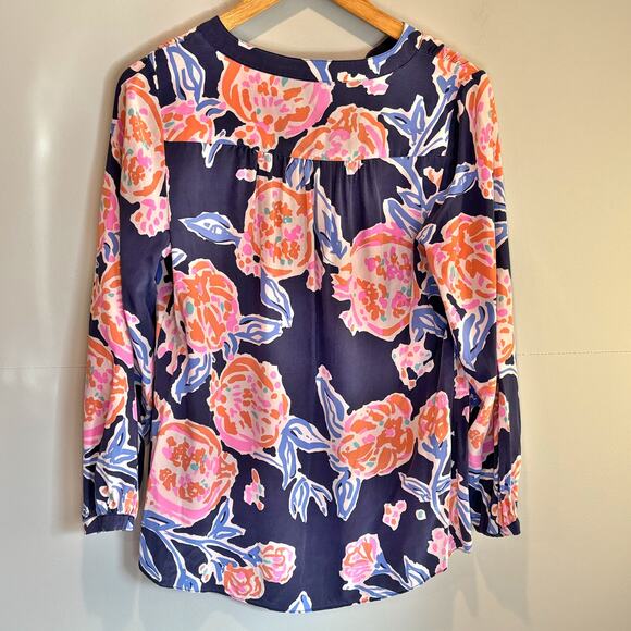 Lilly Pulitzer Alexandra Silk Floral Top - size Small - Picture 5 of 7